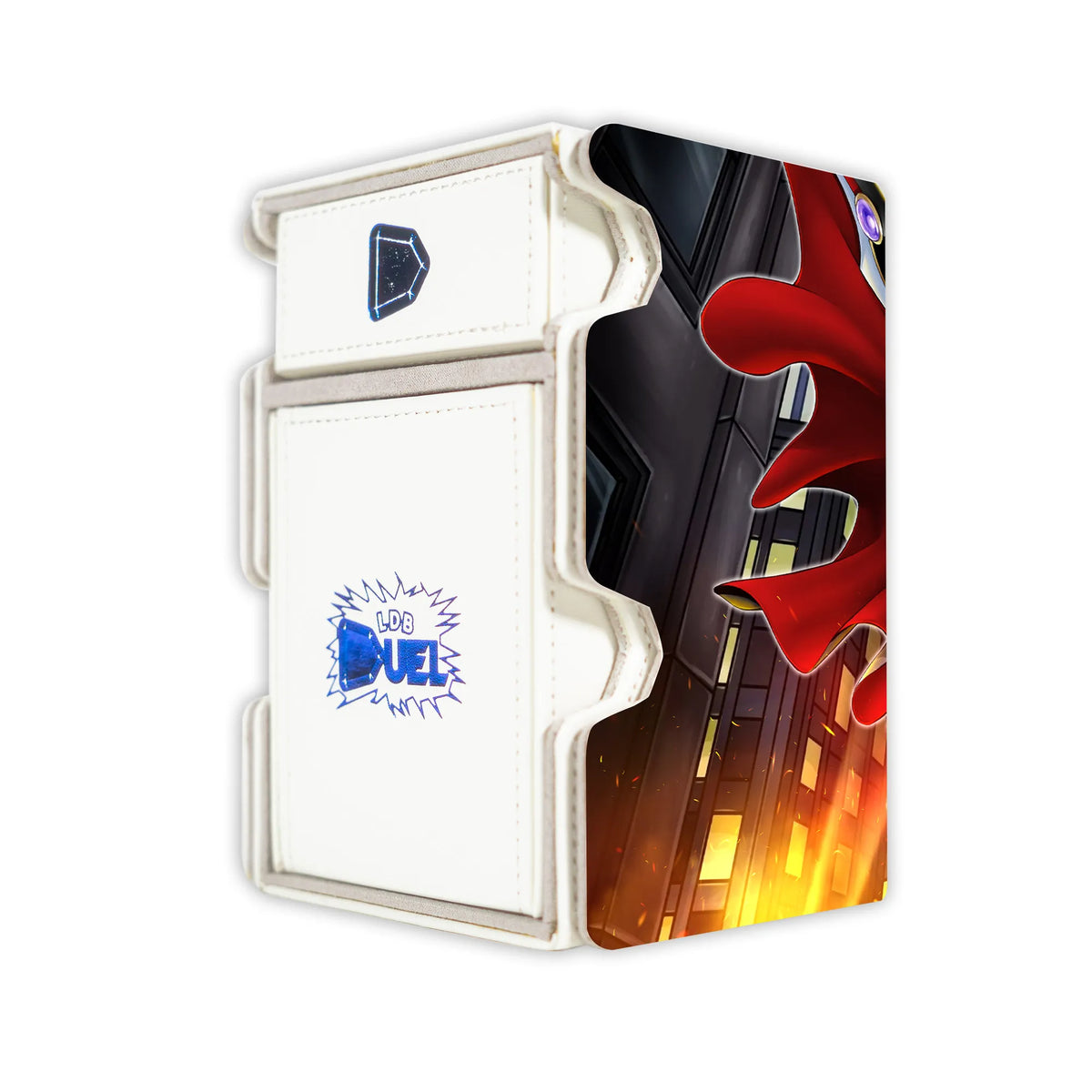 Here is the Right View of the Supreme Darkness Mach 3 White Deck Box. Elemental-HERO-yugioh-deck-tray-dice-tray-LDB-Duel