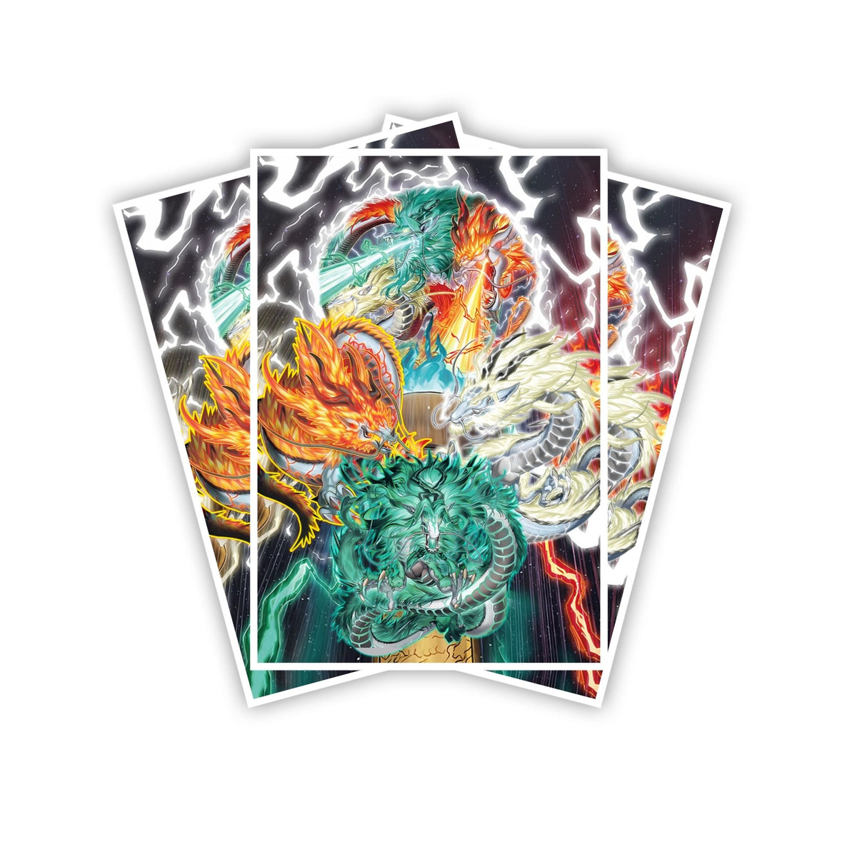 Protect and enhance your cards with our clean and crisp white border card sleeves. Featuring a minimalist design that complements any artwork, these sleeves offer a bright, timeless look. From LDB Duel. Printed with our exclusive Tenpai Dragons Archetype design for a fresh and premium finish. Tenpai-Dragons-yugioh-mtg-pokemon-card-protection-standard-japanese-dragon-shield-LDB-Duel-white