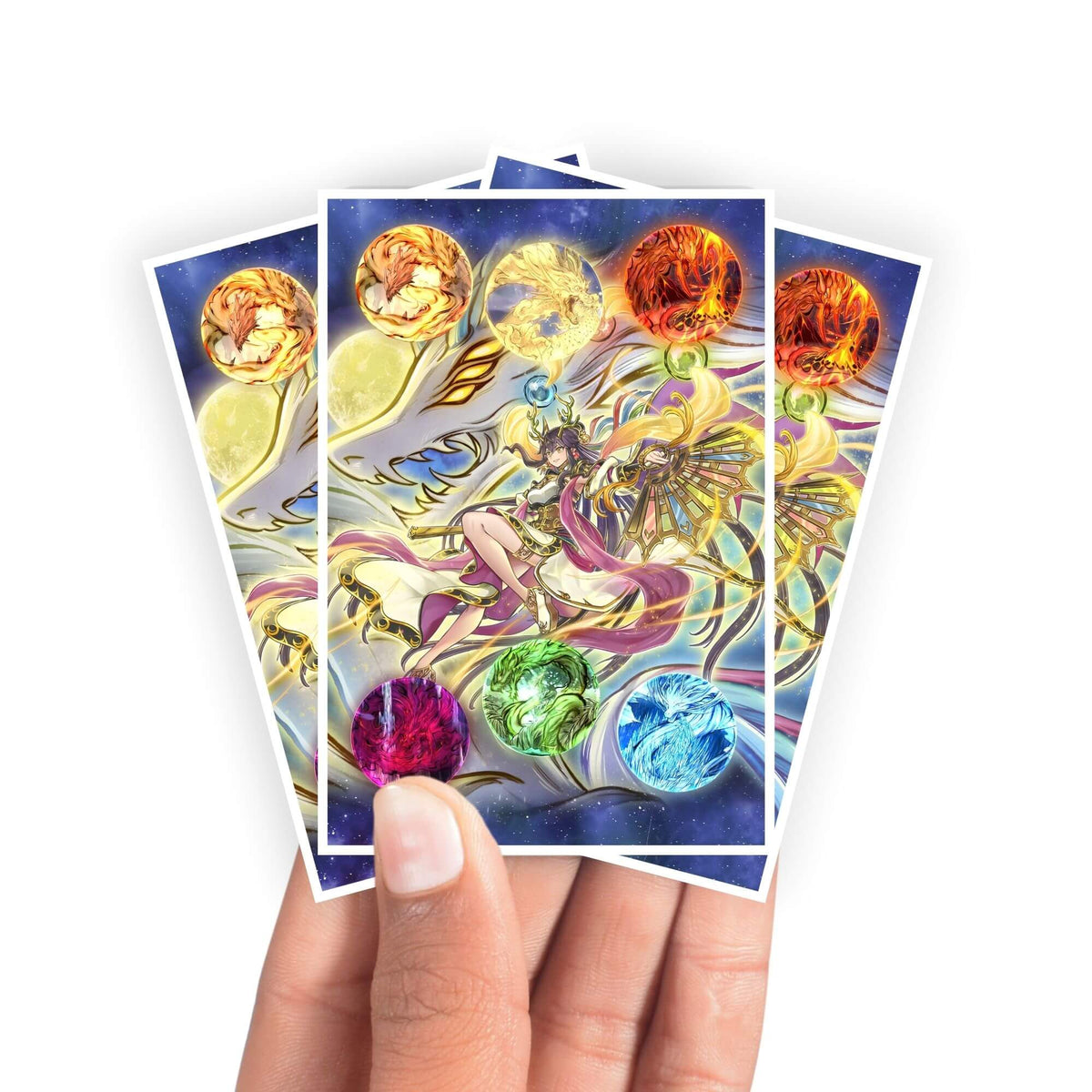 Protect and enhance your cards with our clean and crisp white border card sleeves. Featuring a minimalist design that complements any artwork, these sleeves offer a bright, timeless look. From LDB Duel. Printed with our exclusive Tenyi Spirit Archetype design for a fresh and premium finish. Suruya-yugioh-mtg-pokemon-card-protection-standard-japanese-dragon-shield-LDB-Duel-white