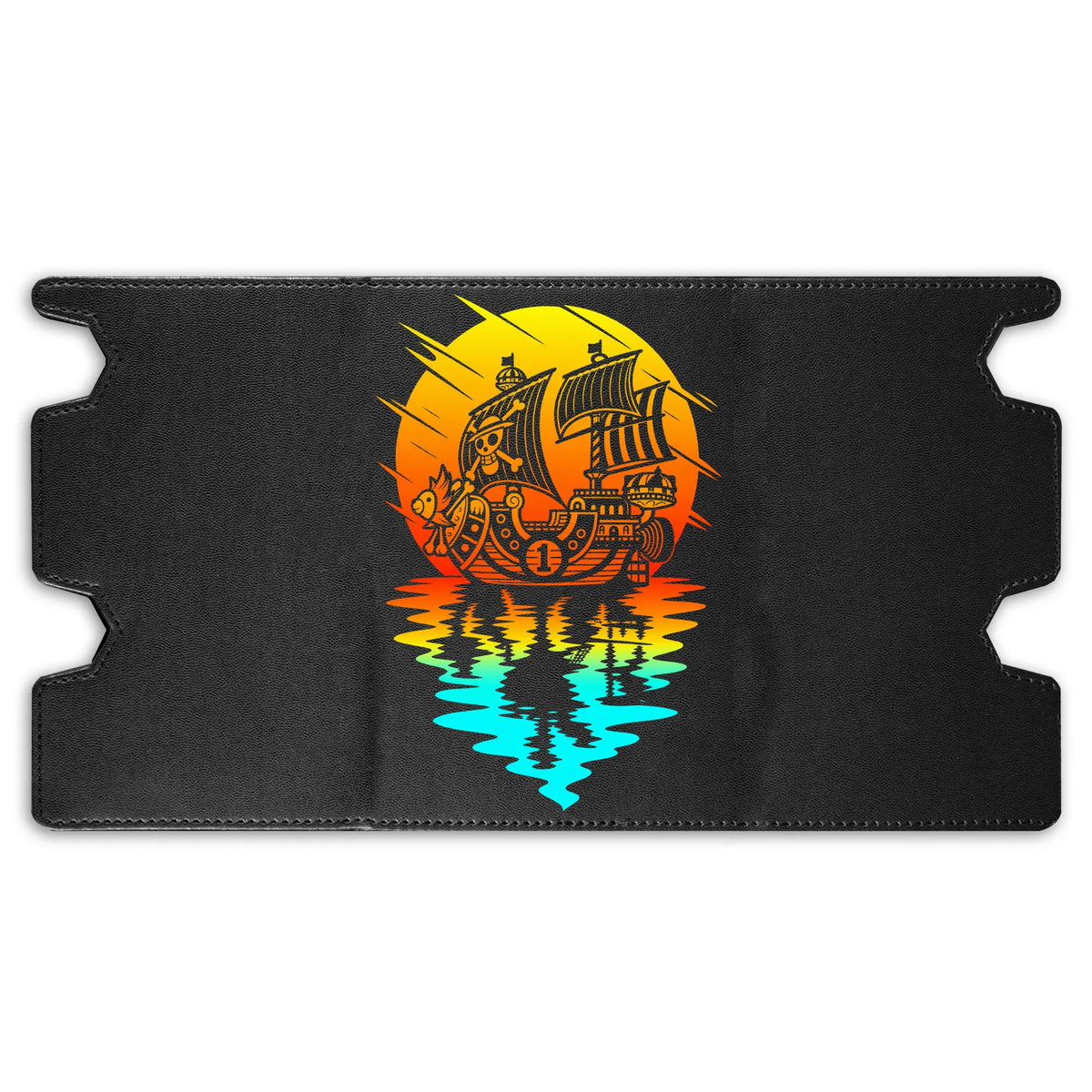 Here is the Full Lid Design of the Thousand Sunny Mach 3 Black Deck Box. Strawhat-Pirates-onepiece-custom-art-leather-durable-LDB-Duel