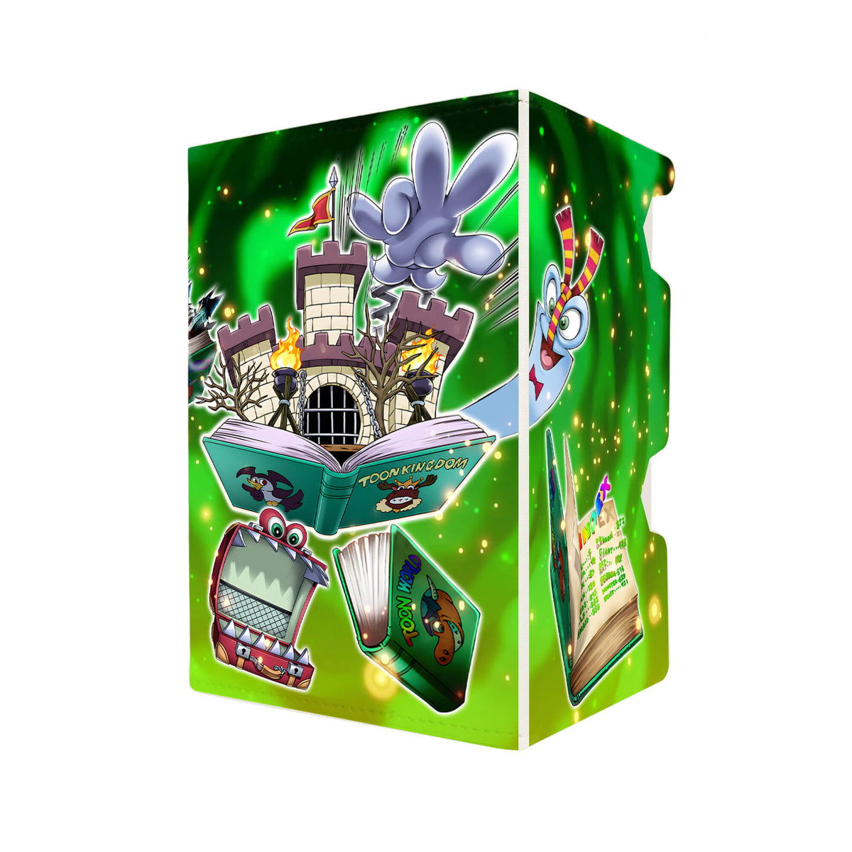 Here's another quality white deck box from LDB Duel featuring our exclusive Toon Archetype art. Fits all types of trading card games, including Pokémon, Yu-Gi-Oh! and Magic The Gathering. The perfect card holder for the TCG player safely holds up to 100 double-sleeved cards. EVEN in extra thick sleeves. Comes with a pull-out dice tray. Toon-Monster-ygo-magic-digimon-card-protector-gaming-accesories-LDB-Duel
