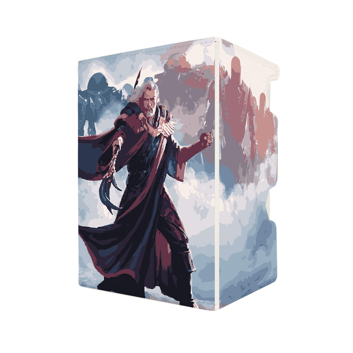 Here's another quality white deck box from LDB Duel featuring our exclusive Urza, Lord High Artificer art. Fits all types of trading card games, including Pokémon, Yu-Gi-Oh! and Magic The Gathering. The perfect card holder for the TCG player safely holds up to 100 double-sleeved cards. EVEN in extra thick sleeves. Comes with a pull-out dice tray. Urza-mtg-tcg-accessories-card-storage-LDB-Duel