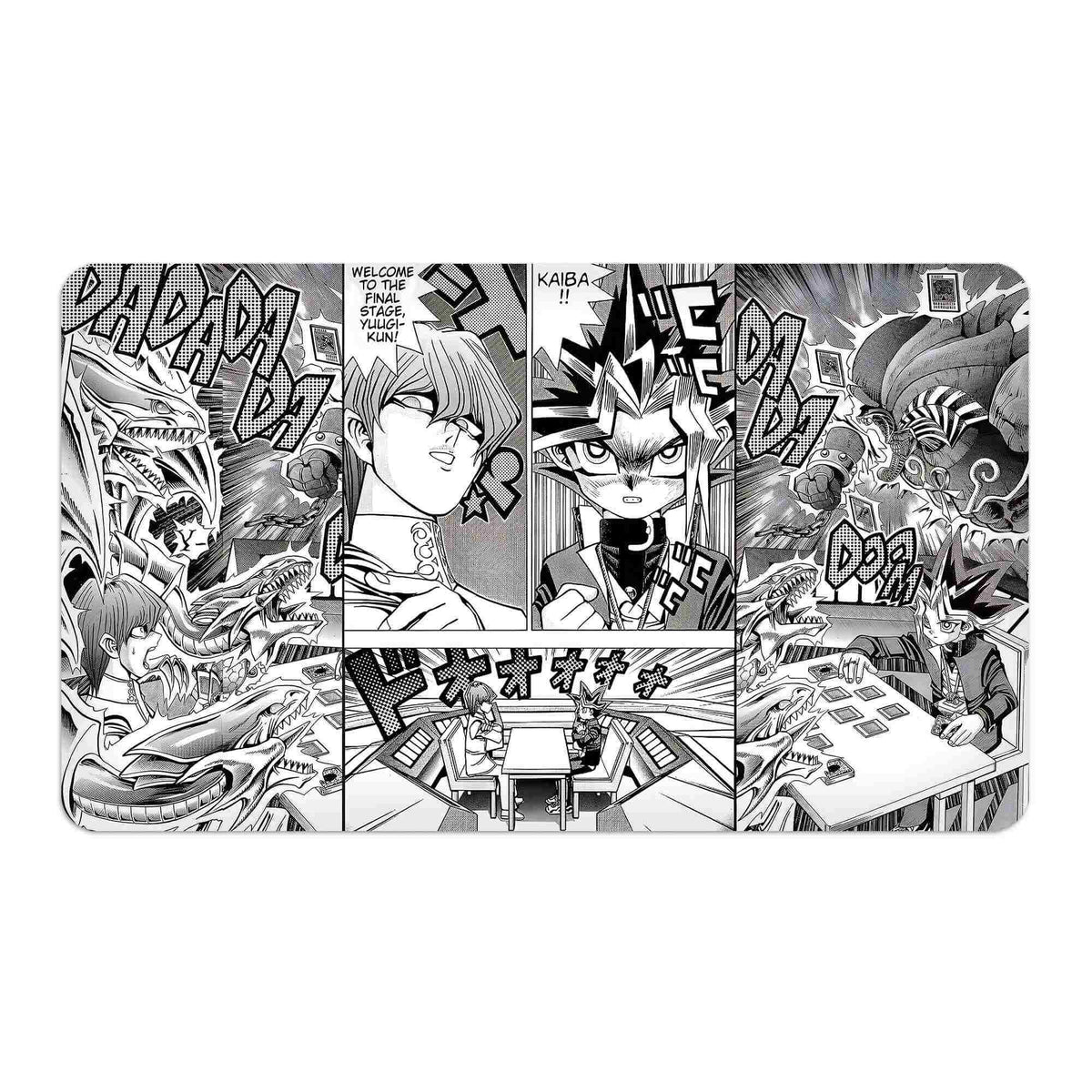Transform your dueling experience with LDB Duel featuring our exclusive art Yami Yugi VS Seto Kaiba playmat! Featuring a soft cloth top for smooth card movement and a durable rubber back for a secure grip, this 24x14 inch mat is machine washable and safe for cards and sleeves. Kaiba-yugioh-custom-artwork-premium-durable-rubber-ldb-duel