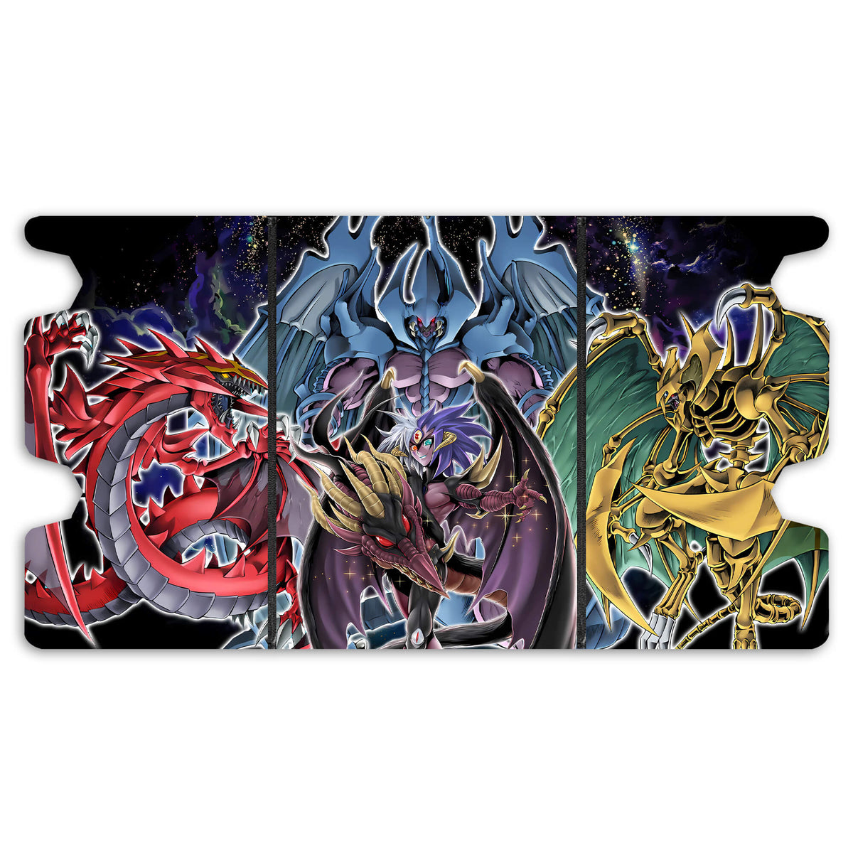 Here is the Full Lid Design of the Yubel Sacred Beast Mach 3 Black Deck Box. Raviel-yugioh-custom-art-leather-durable-LDB-Duel