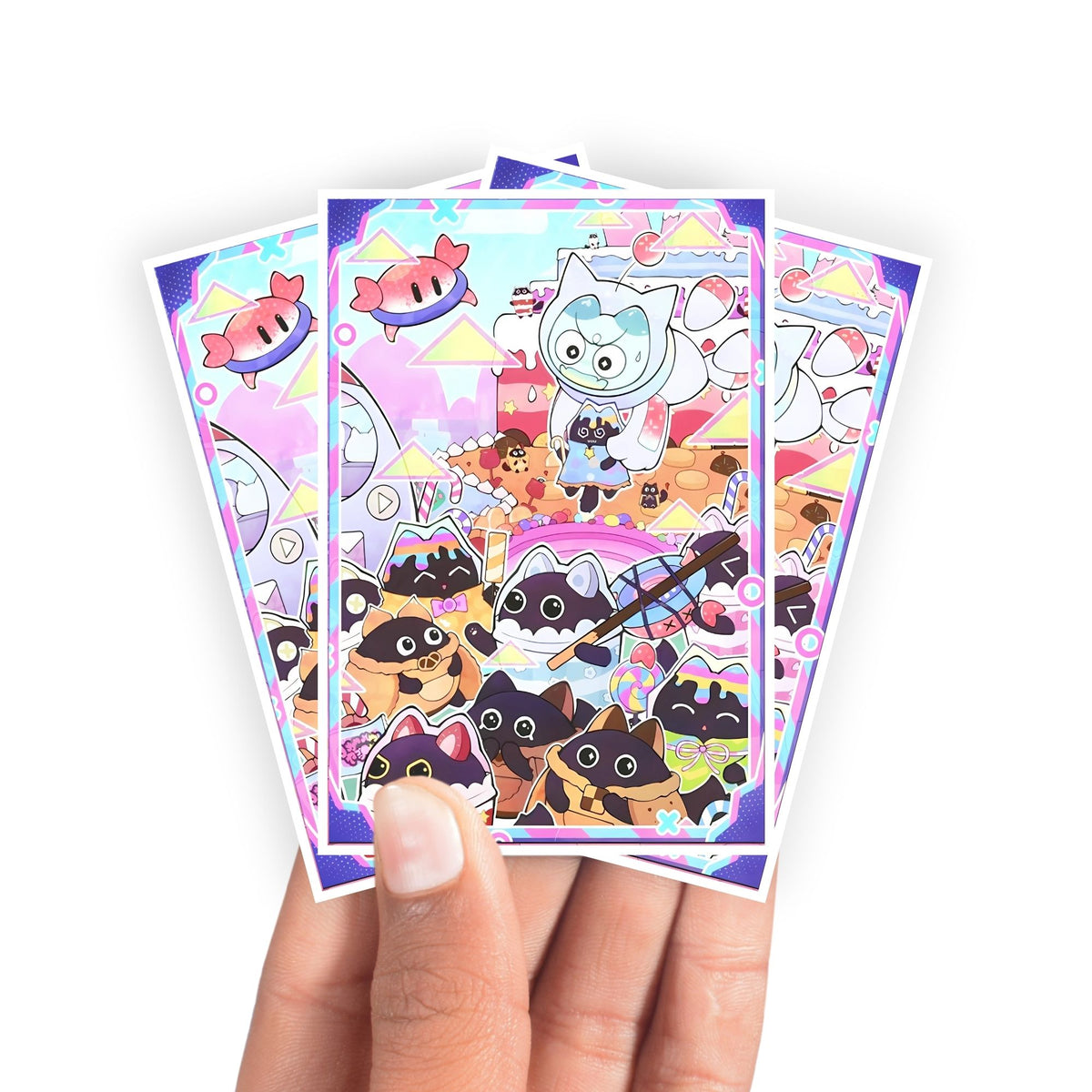 Protect and enhance your cards with our clean and crisp white border card sleeves. Featuring a minimalist design that complements any artwork, these sleeves offer a bright, timeless look. From LDB Duel. Printed with our exclusive Yummy Way design for a fresh and premium finish. Lollipo-yugioh-mtg-pokemon-card-protection-standard-japanese-dragon-shield-LDB-Duel-white