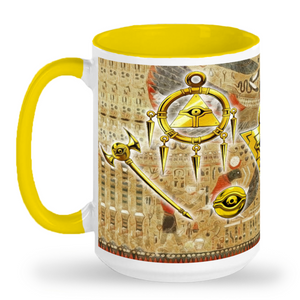 Egyptian themed Mug by LDB Duel. Featuring Yugioh millennium Items and the millennium puzzle