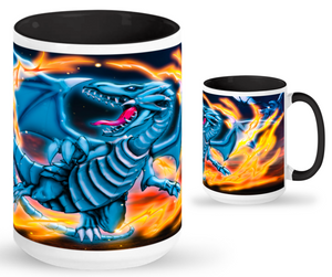 15 oz mug featuring 3 Blue Eyes white dragons by LDB Duel!