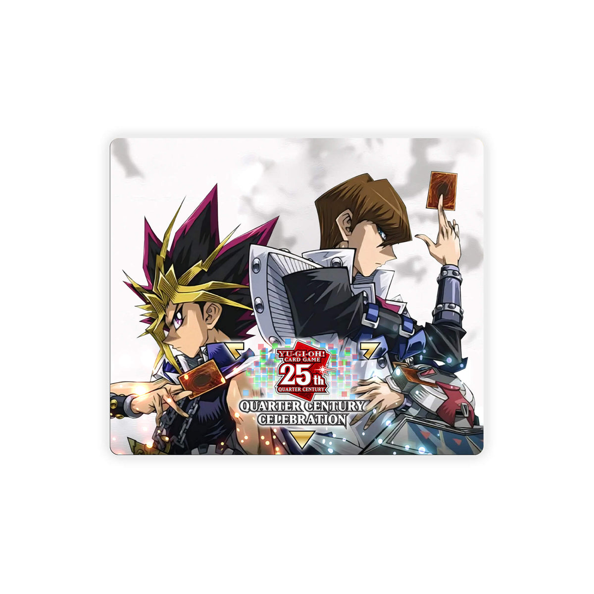 Enhance your gaming setup with our exclusive artwork 25th Anniversary Tin: Dueling Mirrors mouse pad! Featuring a soft cloth surface for precise mouse tracking and a durable rubber base for a stable grip, this 10x8.5 inch mouse pad is the perfect blend of style and performance. Plus, it's machine washable for easy maintenance! Yugi-Muto-yugioh-mtg-pokemon-custom-artwork-premium-durable-rubber-ldb-duel 