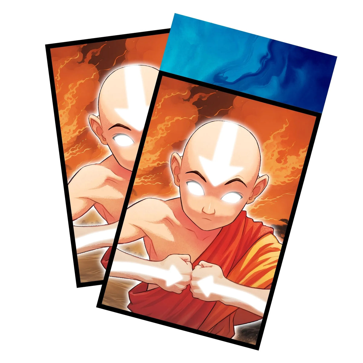 Enhance your cards with our elegant black border card sleeves, featuring a sleek, sophisticated design for a bold, modern aesthetic. From LDB Duel. Perfect for showcasing your collection, these sleeves are printed with our exclusive Aang Avatar State design. Airbending-mtg-card-protection-standard-japanese-dragon-shield-LDB-Duel-black