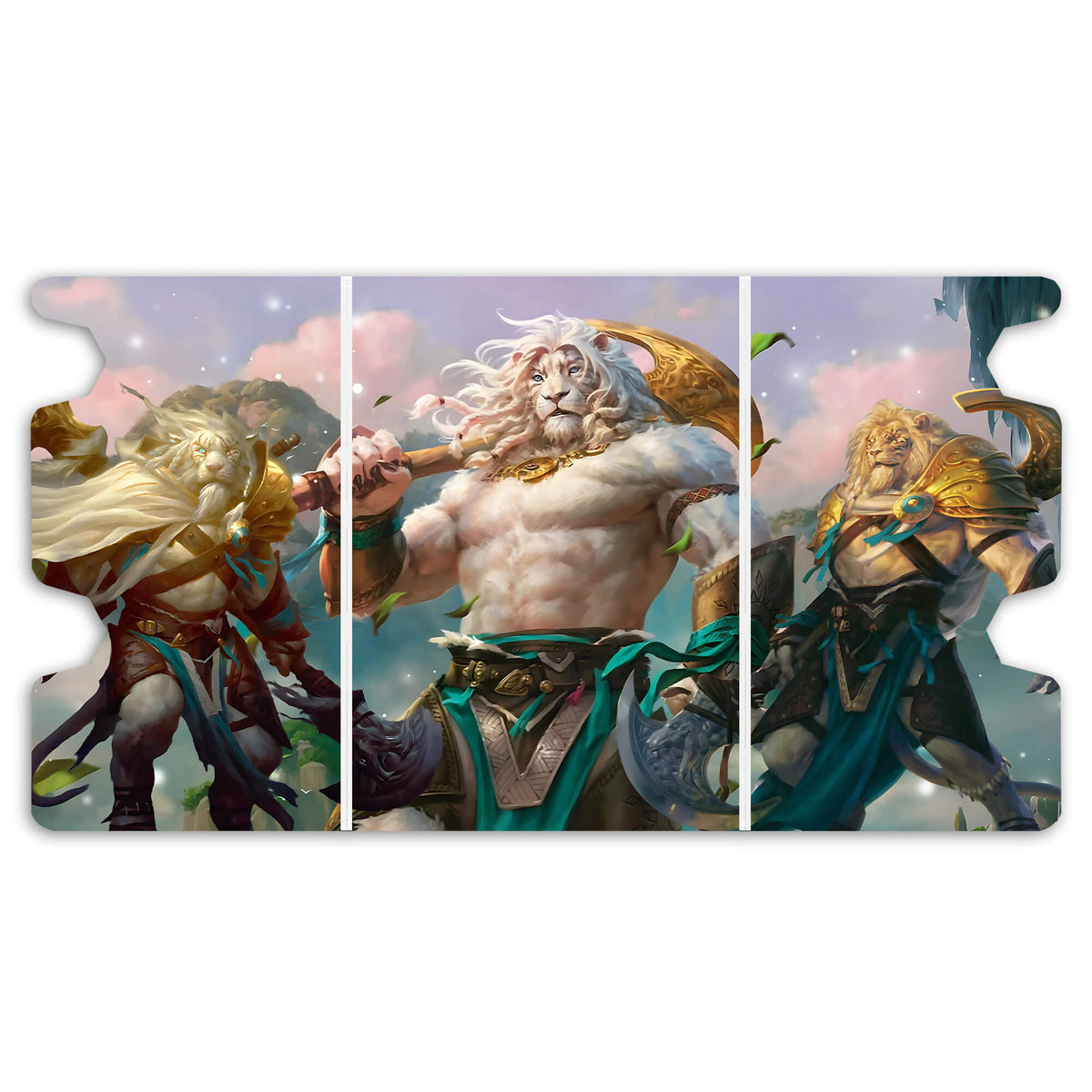 Here is the Full Lid Design of the Ajani - Legendary Planeswalker Mach 3 White Deck Box. Nacatl-Pariah-mtg-custom-deck-portable-collector-LDB-Duel