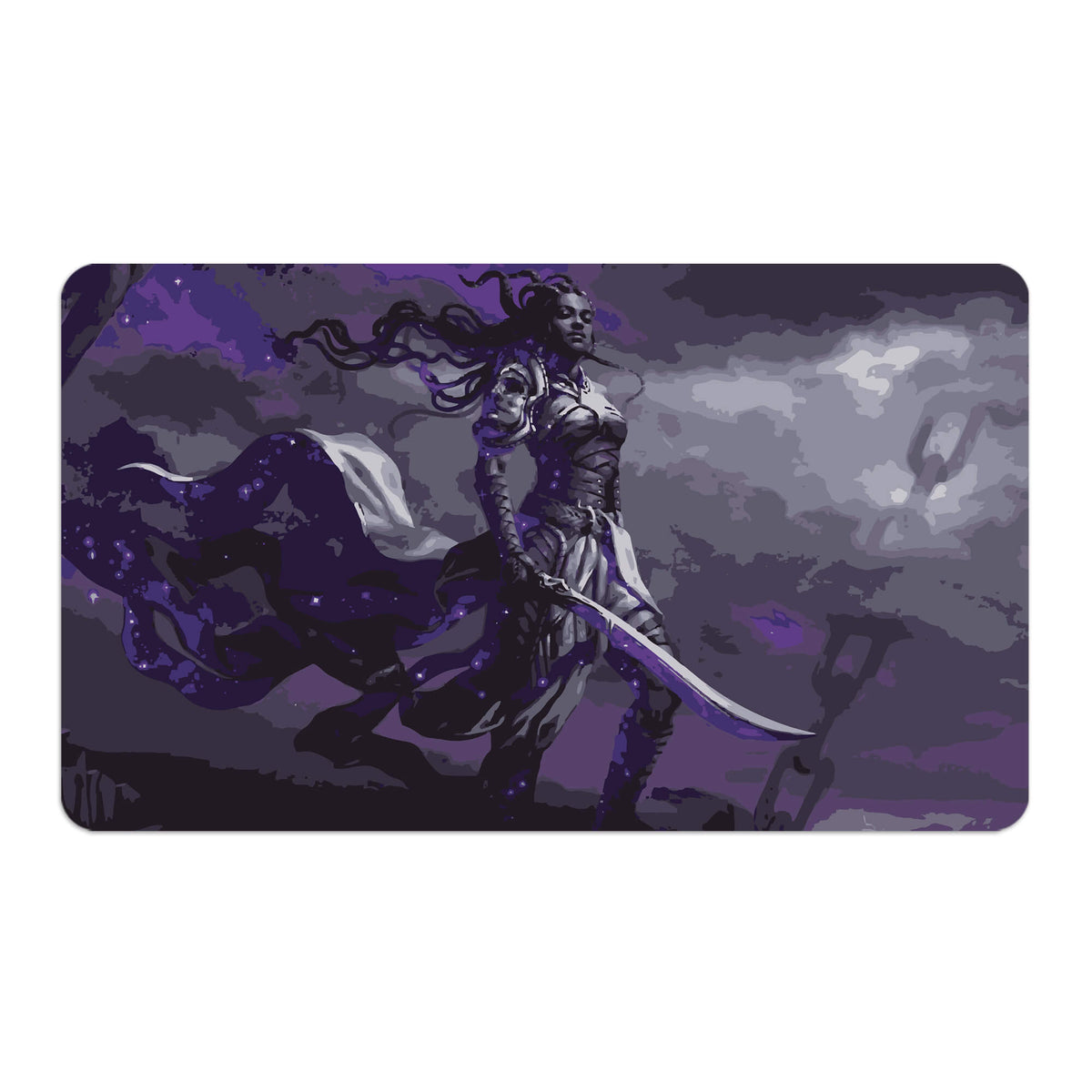 Transform your dueling experience with LDB Duel featuring our exclusive art Anikthea, Hand of Erebos playmat! Featuring a soft cloth top for smooth card movement and a durable rubber back for a secure grip, this 24x14 inch mat is machine washable and safe for cards and sleeves. Anikthea-mtg-custom-artwork-premium-durable-rubber-ldb-duel