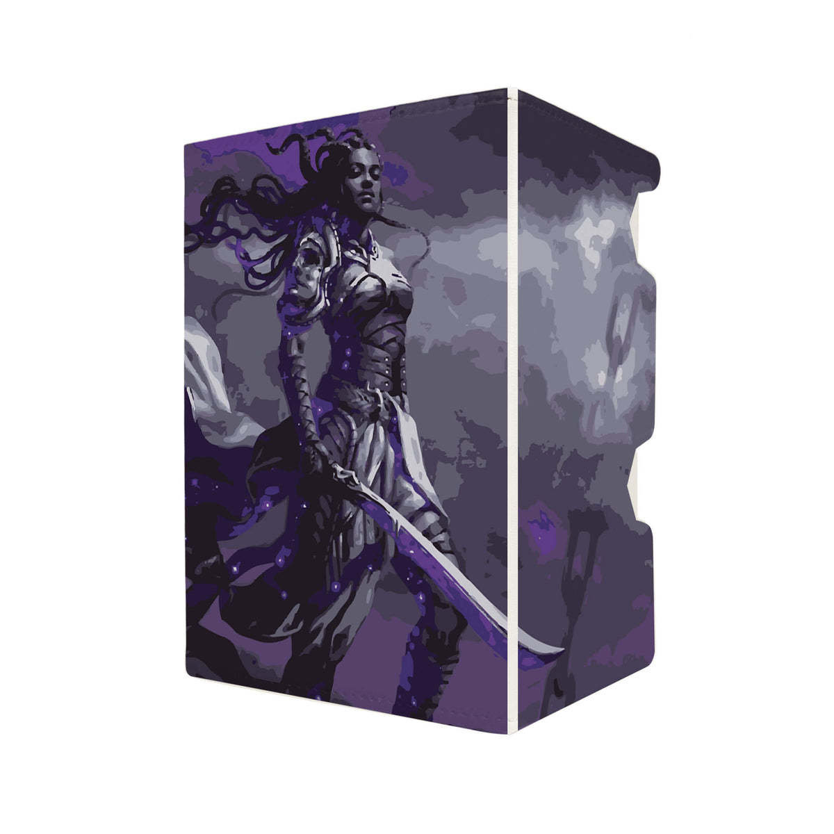 Here's another quality white deck box from LDB Duel featuring our exclusive Anikthea, Hand of Erebos art. Fits all types of trading card games, including Pokémon, Yu-Gi-Oh! and Magic The Gathering. The perfect card holder for the TCG player safely holds up to 100 double-sleeved cards. EVEN in extra thick sleeves. Comes with a pull-out dice tray. Anikthea-mtg-tcg-accessories-card-storage-LDB-Duel