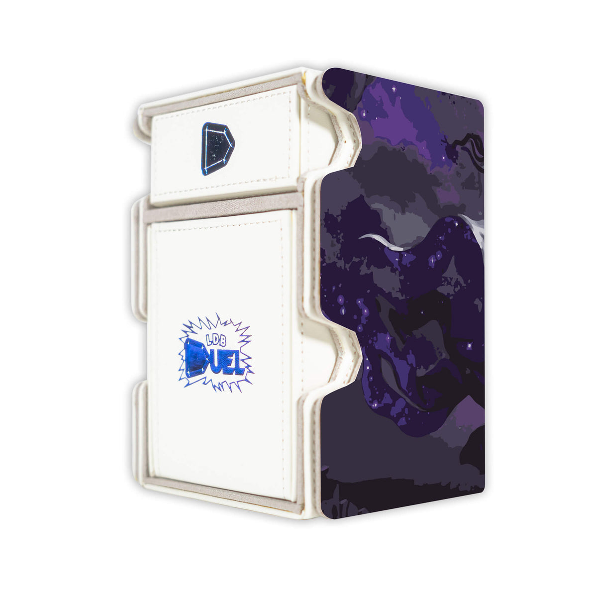 Here is the Right View of the Anikthea, Hand of Erebos Mach 3 White Deck Box. Demigod-mtg-deck-tray-dice-tray-LDB-Duel