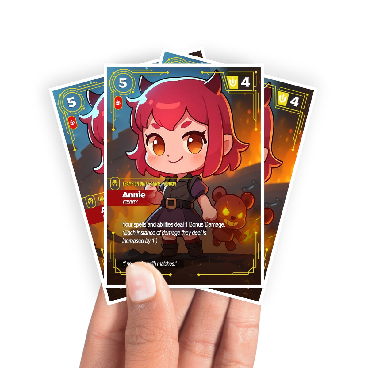 Protect and enhance your cards with our clean and crisp white border card sleeves. Featuring a minimalist design that complements any artwork, these sleeves offer a bright, timeless look. From LDB Duel. Printed with our exclusive Annie Fierry design for a fresh and premium finish. Tibbers-anime-yugioh-mtg-pokemon-card-protection-standard-japanese-dragon-shield-LDB-Duel-white