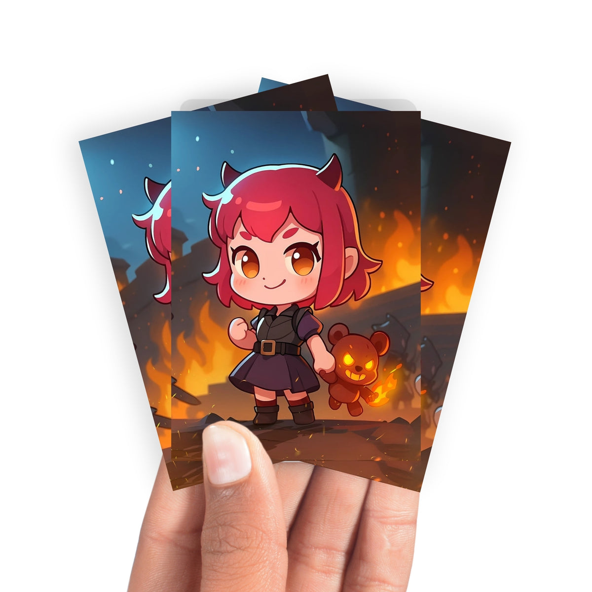 Keep your cards safe and stylish with our borderless card sleeves. Designed edge-to-edge to showcase your artwork, they offer a sleek, modern aesthetic. From LDB Duel, printed with the exclusive Annie | League of Legends design for a fresh, premium feel.Champion-yugioh-mtg-pokemon-card-protection-standard-japanese-dragon-shield-LDB-Duel-borderless