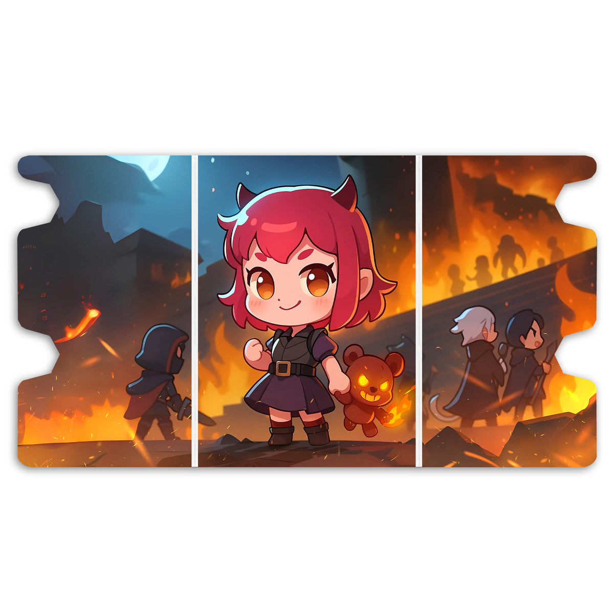 Here is the Full Lid Design of the Annie | League of Legends Mach 3 White Deck Box. Molten-Shield-anime-custom-deck-portable-collector-LDB-Duel