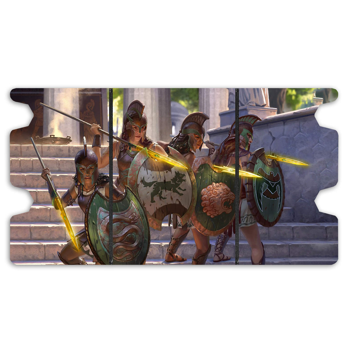 Here is the Full Lid Design of the Anthem of Champions Mach 3 Black Deck Box. Chris-Rallis-mtg-custom-art-leather-durable-LDB-Duel