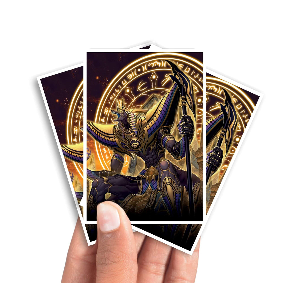 Protect and enhance your cards with our clean and crisp white border card sleeves. Featuring a minimalist design that complements any artwork, these sleeves offer a bright, timeless look. From LDB Duel. Printed with our exclusive Anubis design for a fresh and premium finish. Odion-yugioh-mtg-pokemon-card-protection-standard-japanese-dragon-shield-LDB-Duel-white