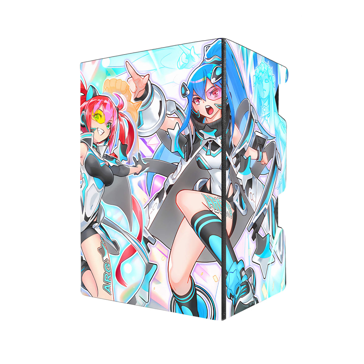 Here's another quality black deck box from LDB Duel featuring our exclusive Argostars art. Fits all types of trading card games, including Pokémon, Yu-Gi-Oh! and Magic The Gathering. The perfect card holder for the TCG player safely holds up to 100 double-sleeved cards. EVEN in extra thick sleeves. Comes with a pull-out dice tray. Capaneus-yugioh-tcg-accessories-card-storage-LDB-Duel