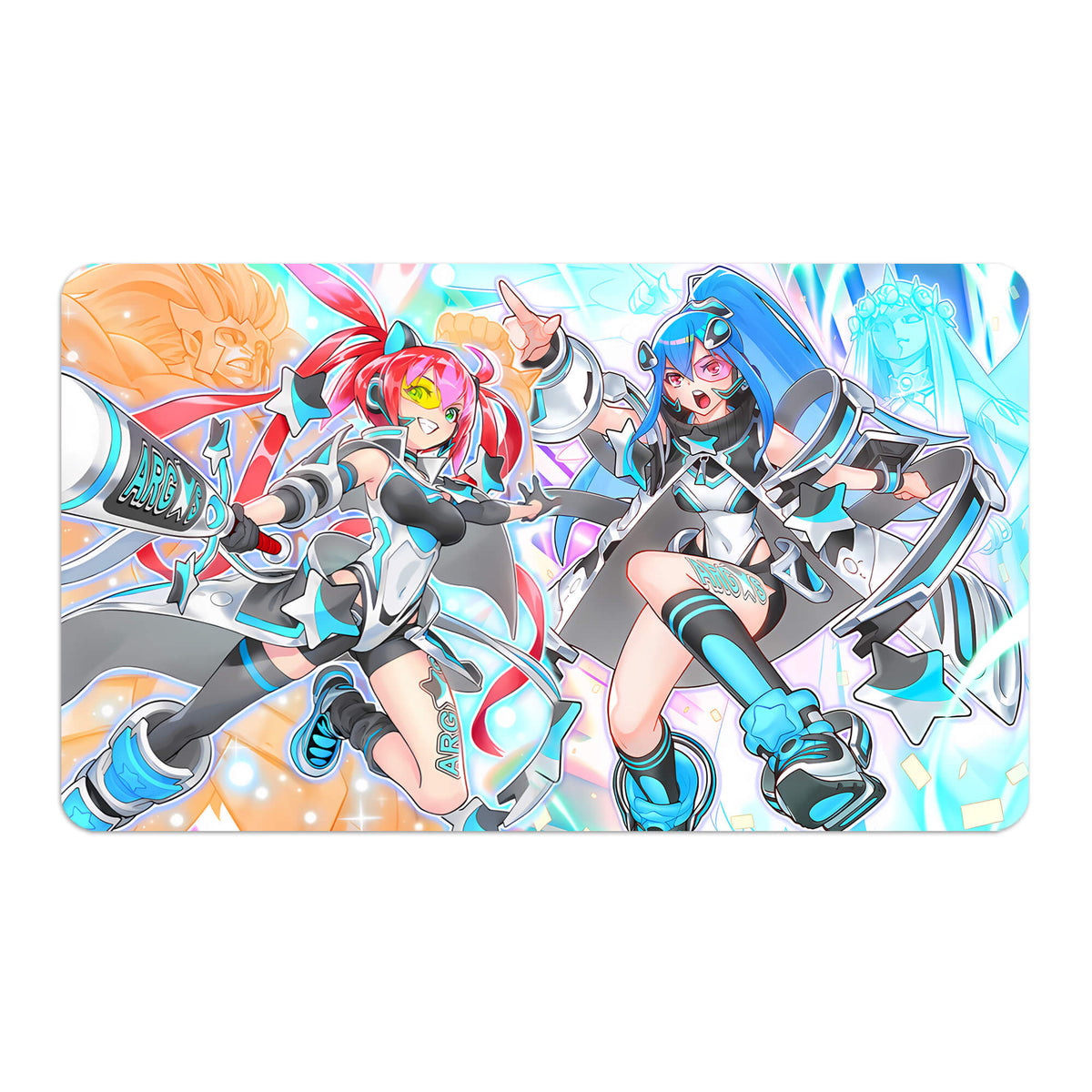 Transform your dueling experience with LDB Duel featuring our exclusive art Argostars playmat! Featuring a soft cloth top for smooth card movement and a durable rubber back for a secure grip, this 24x14 inch mat is machine washable and safe for cards and sleeves. Adrastus-yugioh-mtg-pokemon-custom-artwork-premium-durable-rubber-ldb-duel