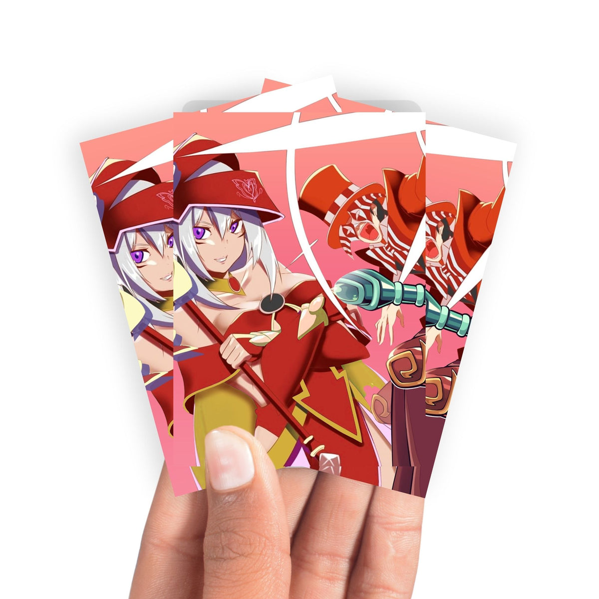 Keep your cards safe and stylish with our borderless card sleeves. Designed edge-to-edge to showcase your artwork, they offer a sleek, modern aesthetic. From LDB Duel, printed with the exclusive Arkana Dark Magicians design for a fresh, premium feel.Dark-Magicians-yugioh-mtg-pokemon-card-protection-standard-japanese-dragon-shield-LDB-Duel-borderless