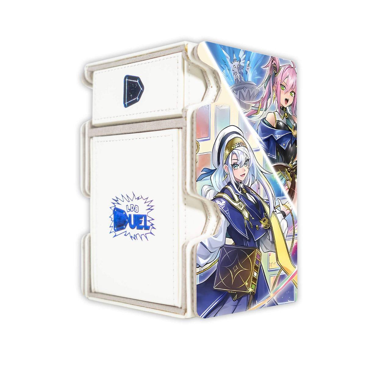 Here is the Right View of the Artmage Archetype Mach 3 White Deck Box. Diactorus-yugioh-deck-tray-dice-tray-LDB-Duel