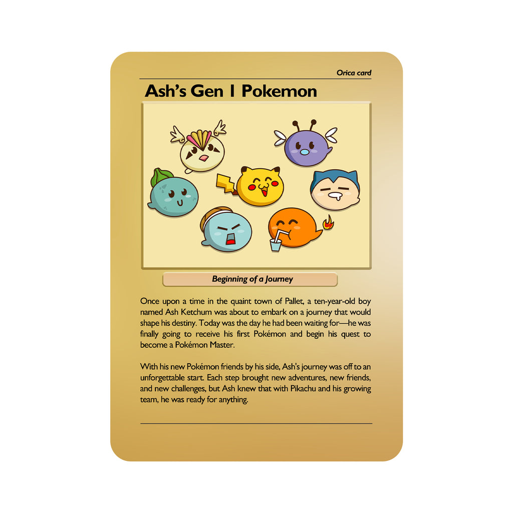 Tarjeta Orica de metal Pokémon Gen 1 de Ash