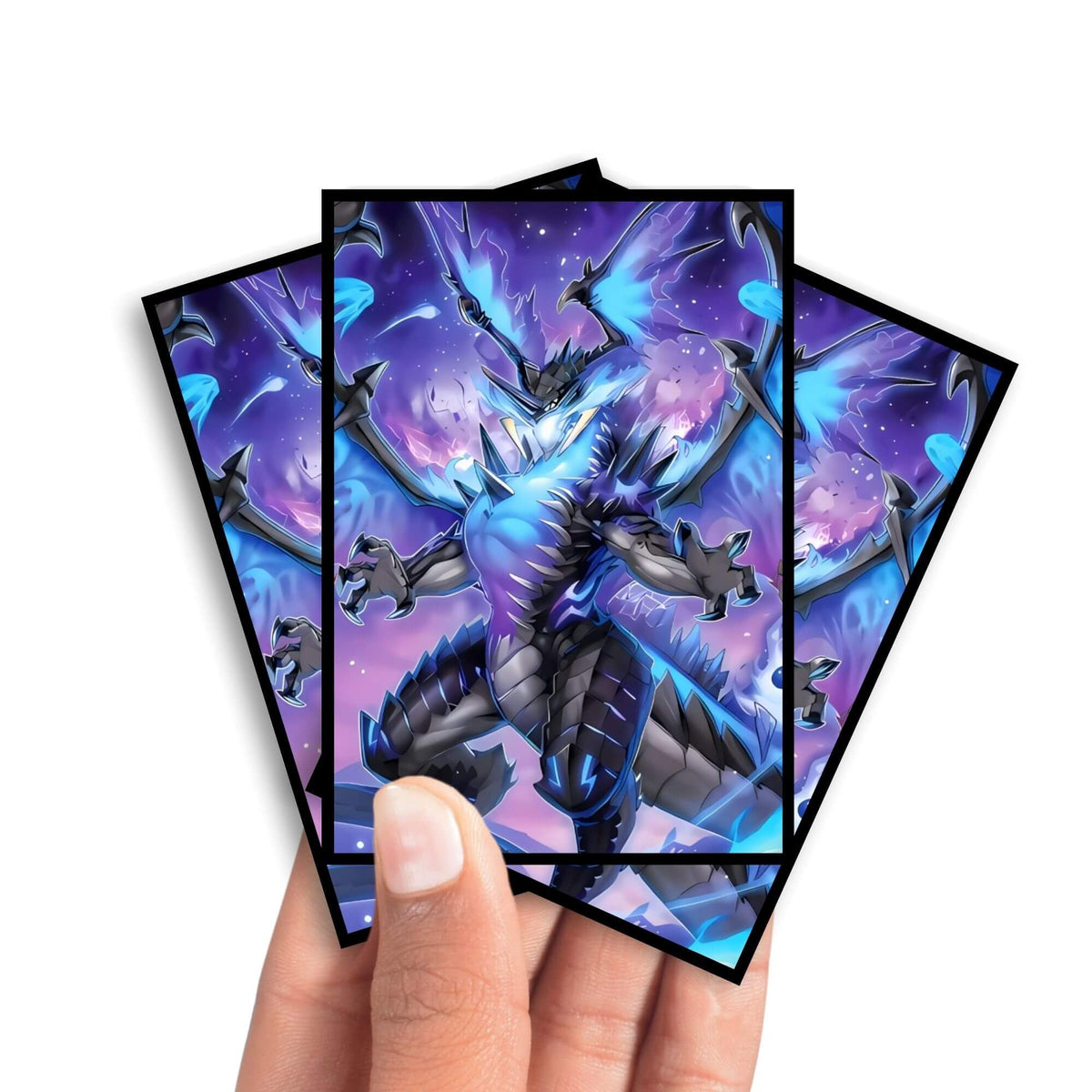 Enhance your cards with our elegant black border card sleeves, featuring a sleek, sophisticated design for a bold, modern aesthetic. From LDB Duel. Perfect for showcasing your collection, these sleeves are printed with our exclusive Ashened Archetype design. Eruption-Dragon-yugioh-mtg-pokemon-card-protection-standard-japanese-dragon-shield-LDB-Duel-black