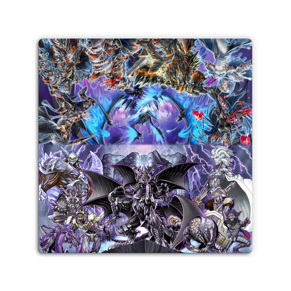 Upgrade your dueling game with LDB Duel featuring our exclusive Ashened X Dark World double mat! Designed with a premium cloth surface for effortless card handling and a sturdy rubber base for maximum stability, this 24x24 inch mat offers both style and practicality. It's card and sleeve-friendly, plus machine washable for easy upkeep! Veidos-yugioh-mtg-pokemon-custom-artwork-premium-durable-rubber-ldb-duel 
