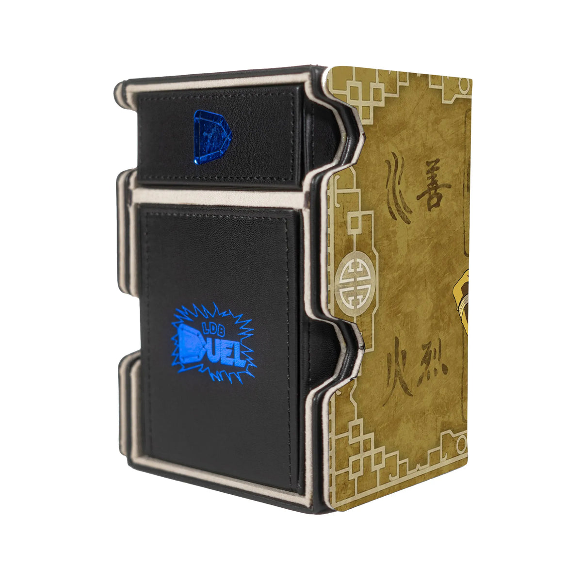 Here is the Right View of the Avatar Korra Mach 3 Black Deck Box. Water-Tribe-mtg-deck-tray-dice-tray-LDB-Duel