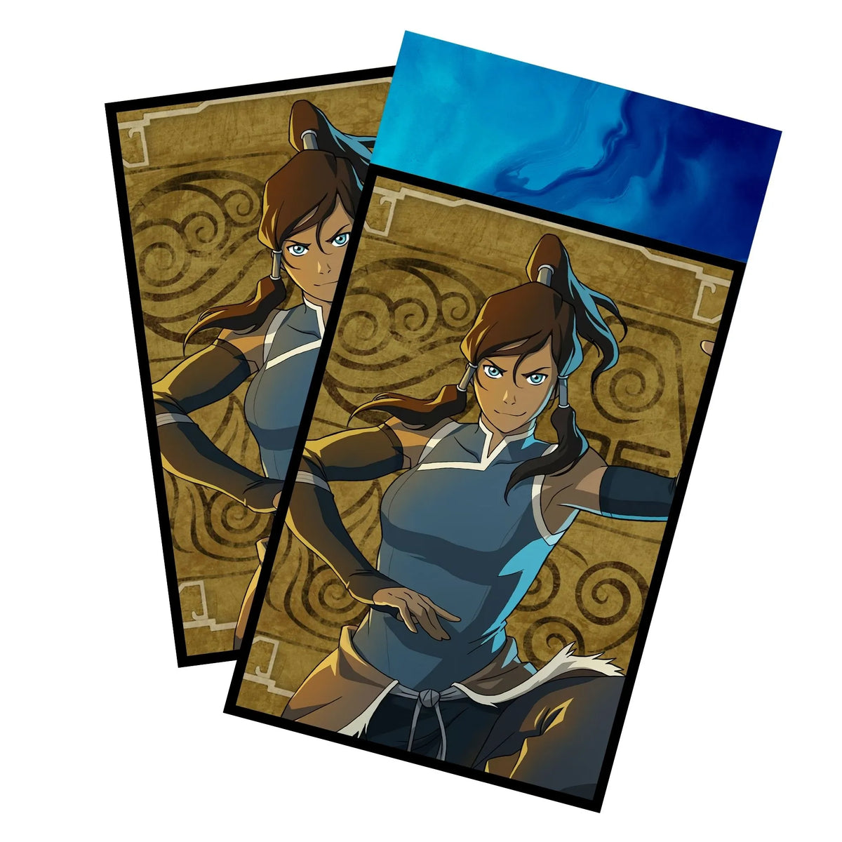 Enhance your cards with our elegant black border card sleeves, featuring a sleek, sophisticated design for a bold, modern aesthetic. From LDB Duel. Perfect for showcasing your collection, these sleeves are printed with our exclusive Avatar Korra design. Waterbending-mtg-card-protection-standard-japanese-dragon-shield-LDB-Duel-black