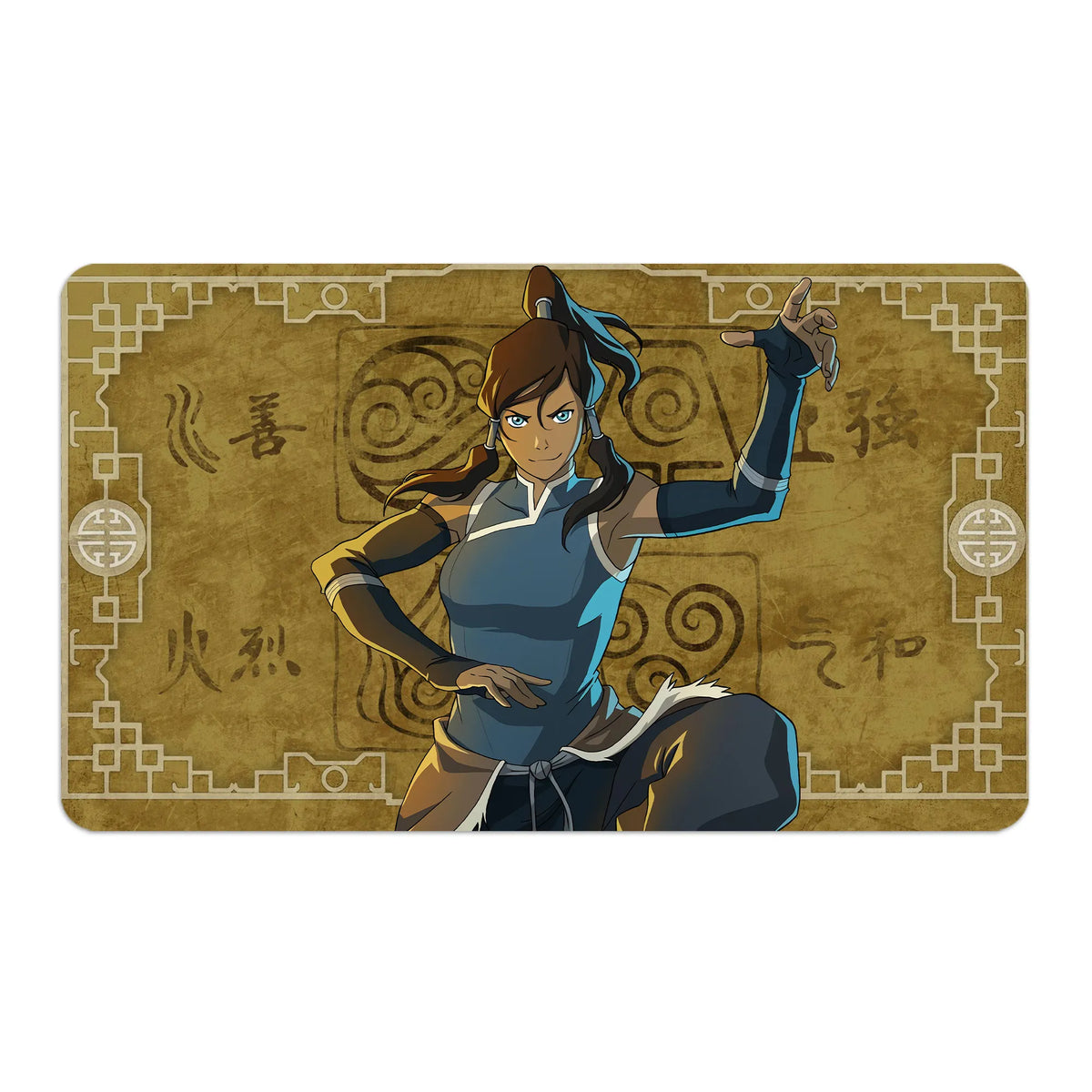 Transform your dueling experience with LDB Duel featuring our exclusive art Avatar Korra playmat! Featuring a soft cloth top for smooth card movement and a durable rubber back for a secure grip, this 24x14 inch mat is machine washable and safe for cards and sleeves. Korra-mtg-custom-artwork-premium-durable-rubber-ldb-duel