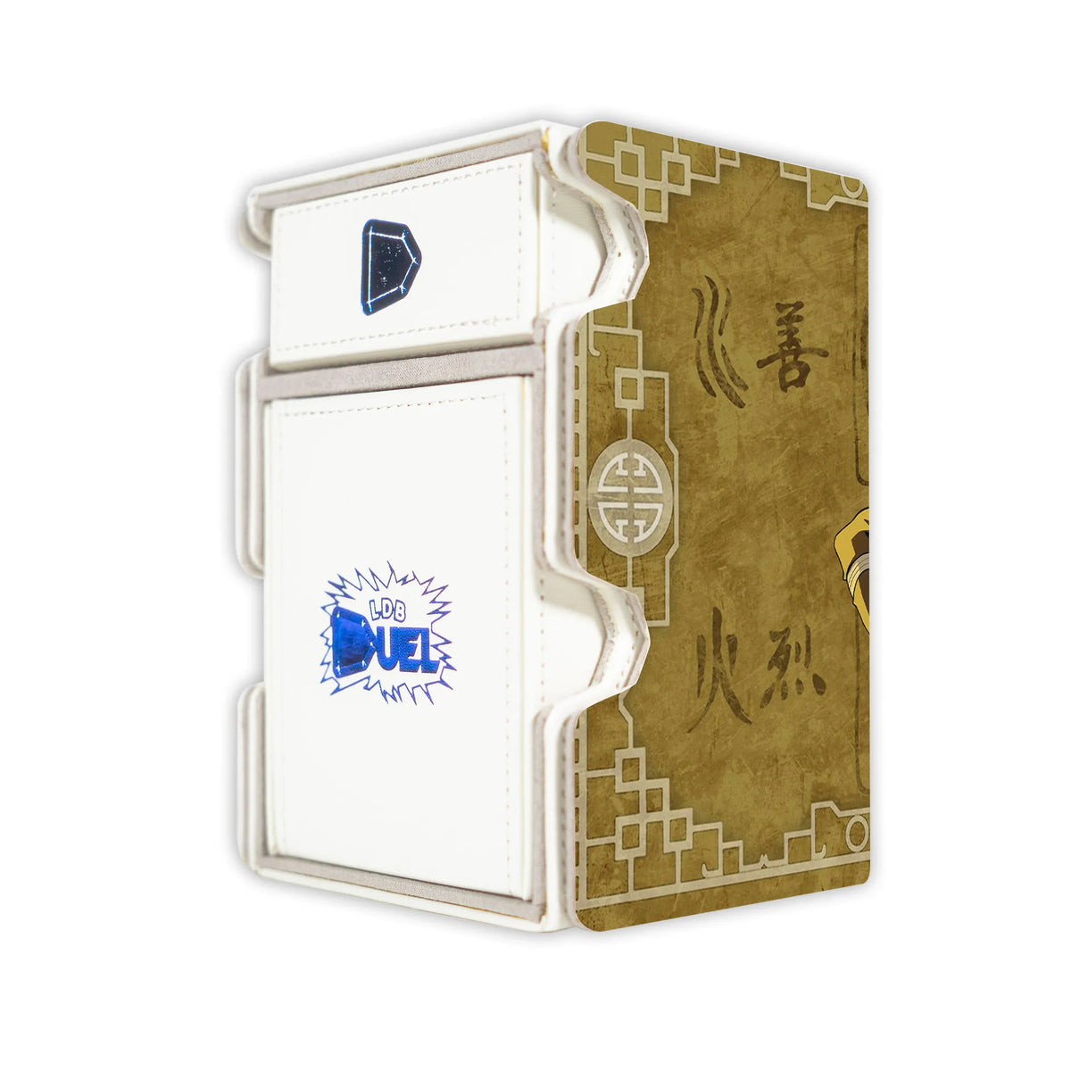 Here is the Right View of the Avatar Korra Mach 3 White Deck Box. Waterbending-mtg-deck-tray-dice-tray-LDB-Duel