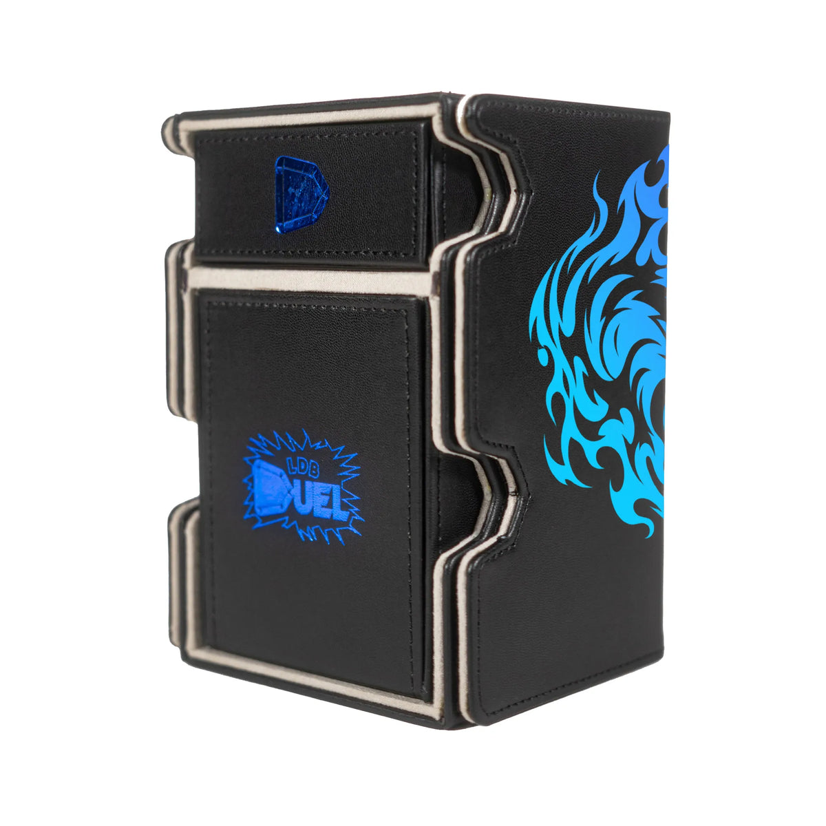 Here is the Right View of the Black Leg Sanji Mach 3 Black Deck Box. Chef-onepiece-deck-tray-dice-tray-LDB-Duel