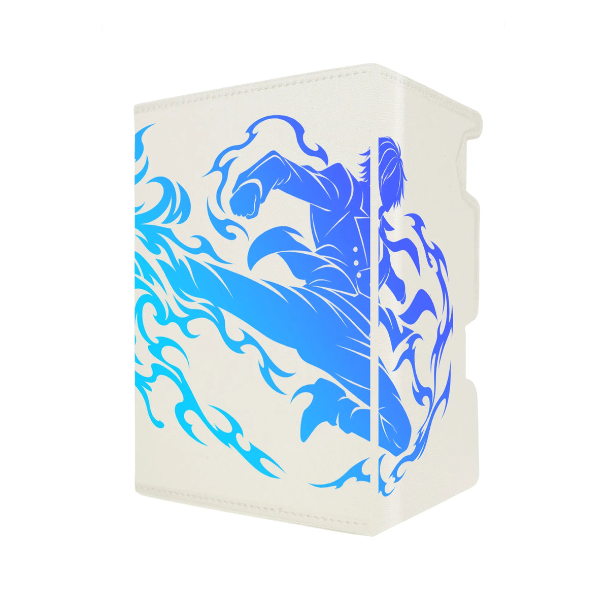 Here's another quality white deck box from LDB Duel featuring our exclusive Black Leg Sanji art. Fits all types of trading card games, including Pokémon, Yu-Gi-Oh! and Magic The Gathering. The perfect card holder for the TCG player safely holds up to 100 double-sleeved cards. EVEN in extra thick sleeves. Comes with a pull-out dice tray. Sanji-onepie-tcg-accessories-card-storage-LDB-Duel