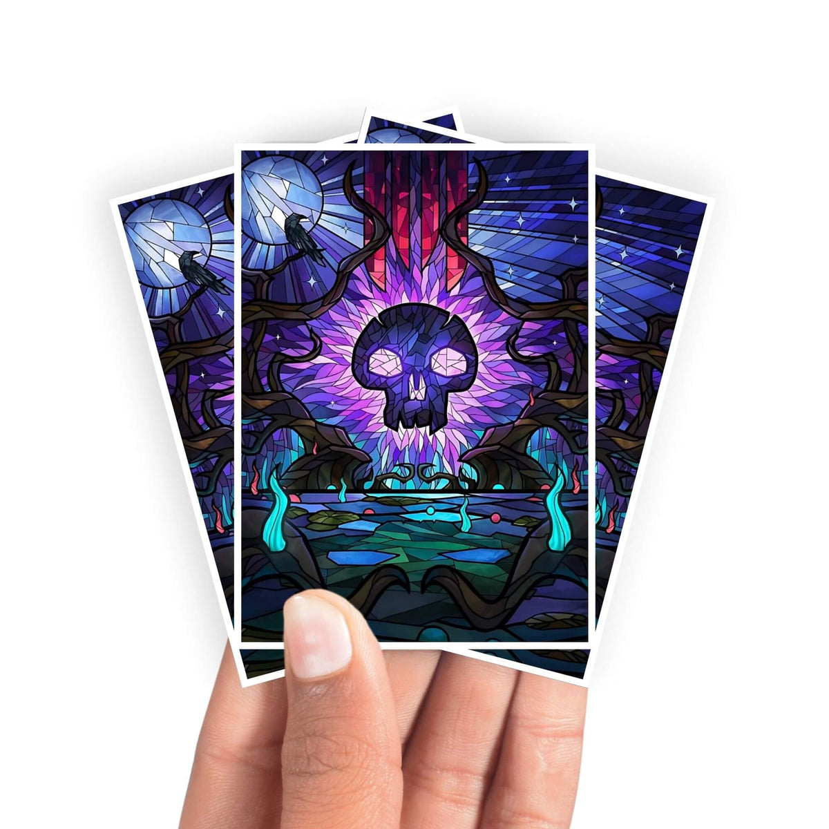 Protect and enhance your cards with our clean and crisp white border card sleeves. Featuring a minimalist design that complements any artwork, these sleeves offer a bright, timeless look. From LDB Duel. Printed with our exclusive Black Mana design for a fresh and premium finish. Destroy-mtg-yugioh-pokemon-card-protection-standard-japanese-dragon-shield-LDB-Duel-white