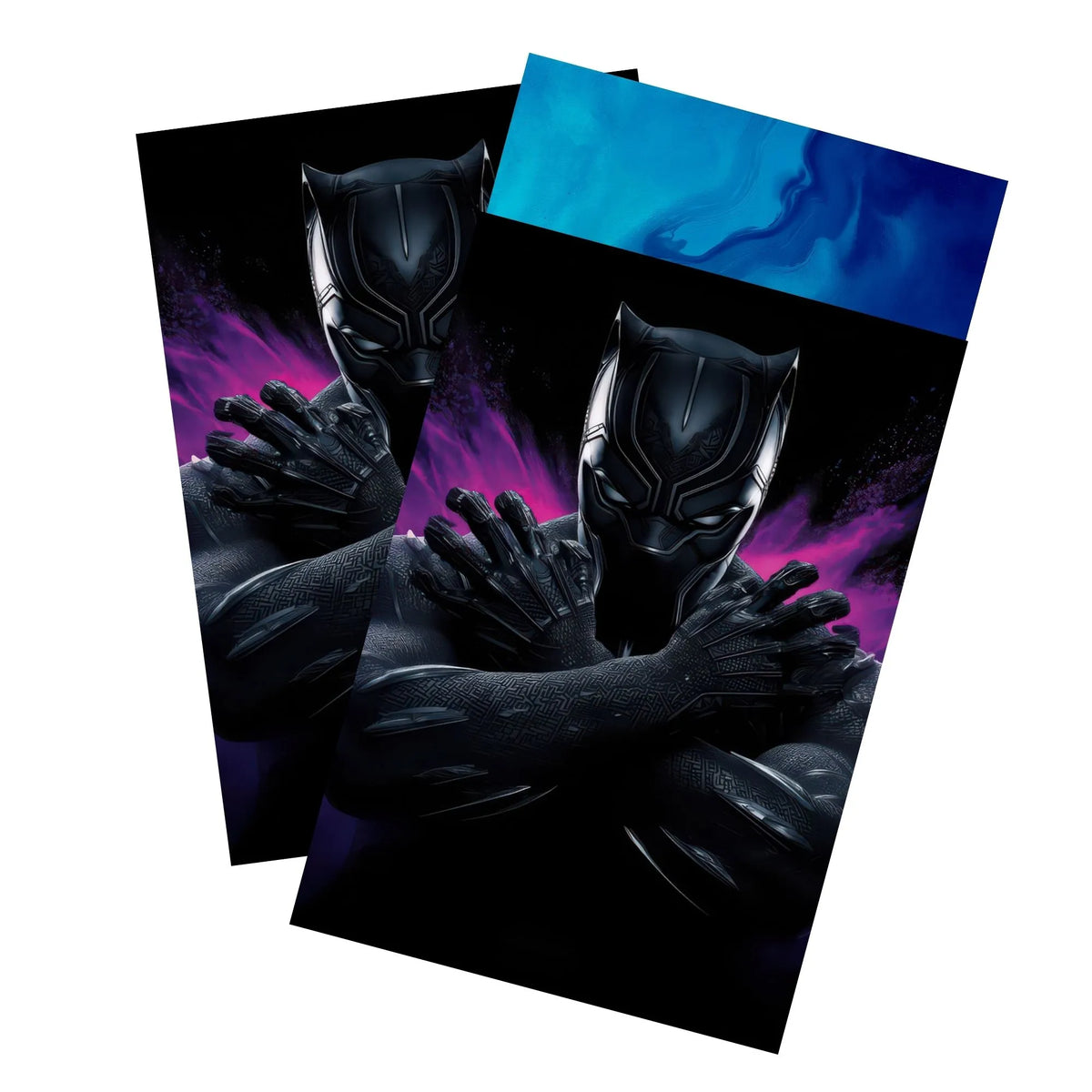 Keep your cards safe and stylish with our borderless card sleeves. Designed edge-to-edge to showcase your artwork, they offer a sleek, modern aesthetic. From LDB Duel, printed with the exclusive Black Panther, Wakandan King design for a fresh, premium feel.Vibranium-mtg-card-protection-standard-japanese-dragon-shield-LDB-Duel-borderless