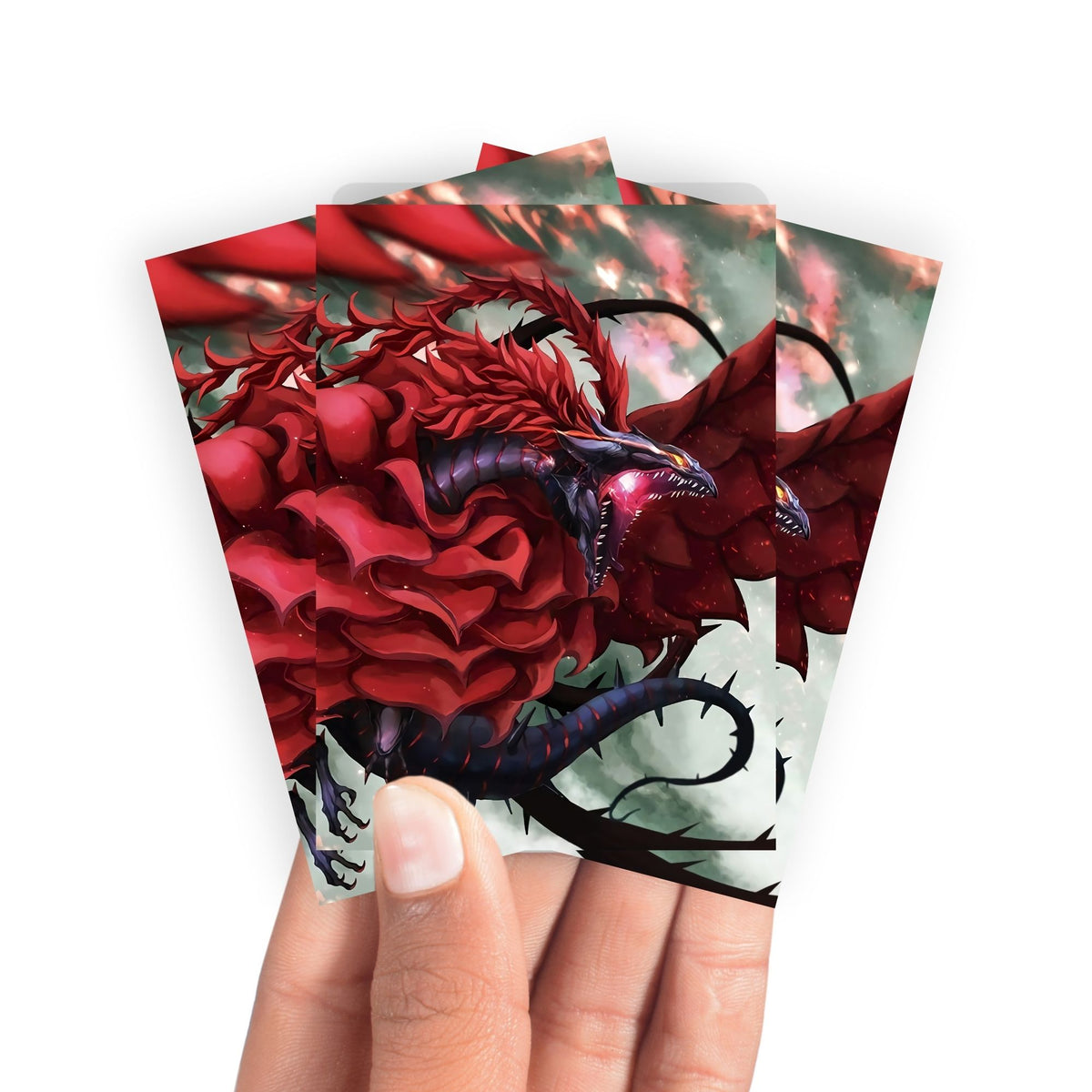 Keep your cards safe and stylish with our borderless card sleeves. Designed edge-to-edge to showcase your artwork, they offer a sleek, modern aesthetic. From LDB Duel, printed with the exclusive Black Rose Dragon design for a fresh, premium feel.Black-Rose-yugioh-mtg-pokemon-card-protection-standard-japanese-dragon-shield-LDB-Duel-borderless