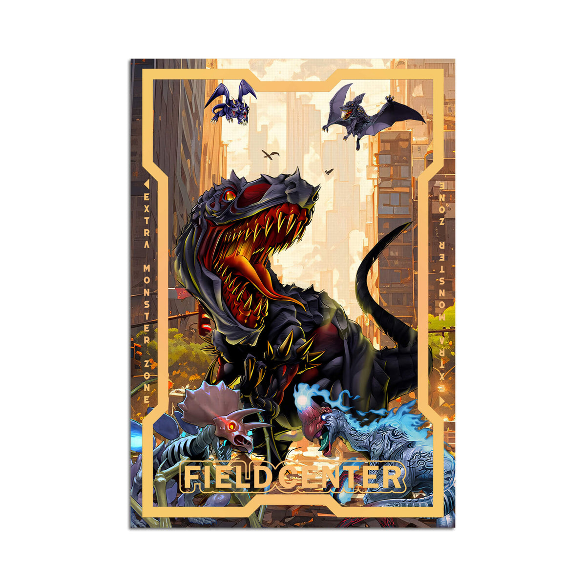 Centro de campo de metal oscuro Exodia
