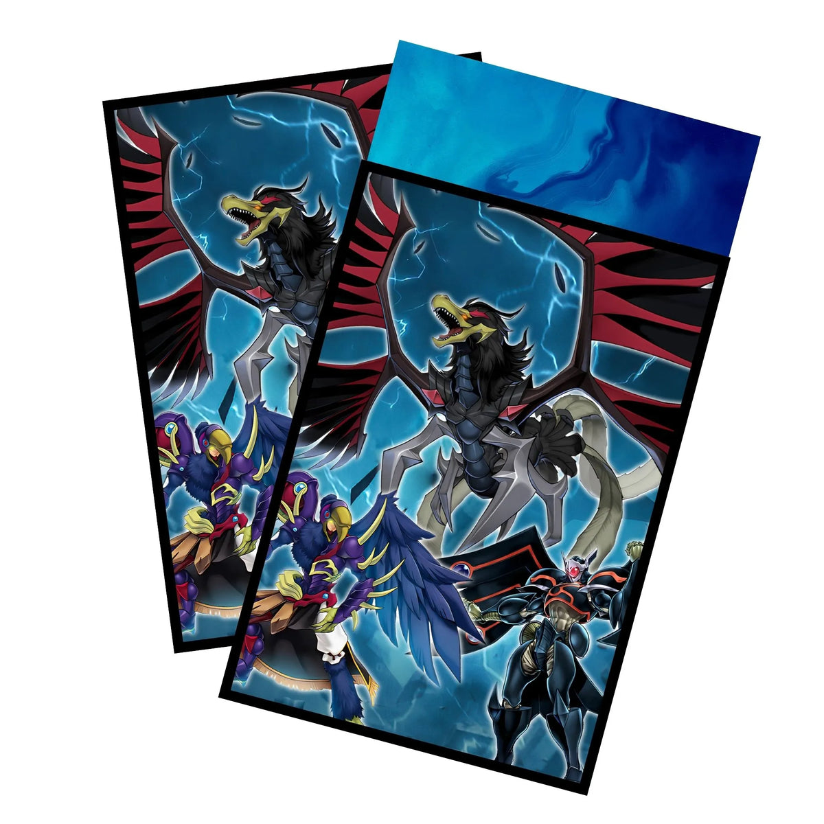Enhance your cards with our elegant black border card sleeves, featuring a sleek, sophisticated design for a bold, modern aesthetic. From LDB Duel. Perfect for showcasing your collection, these sleeves are printed with our exclusive Black-Winged Dragon design. Blackwing-yugioh-card-protection-standard-japanese-dragon-shield-LDB-Duel-black