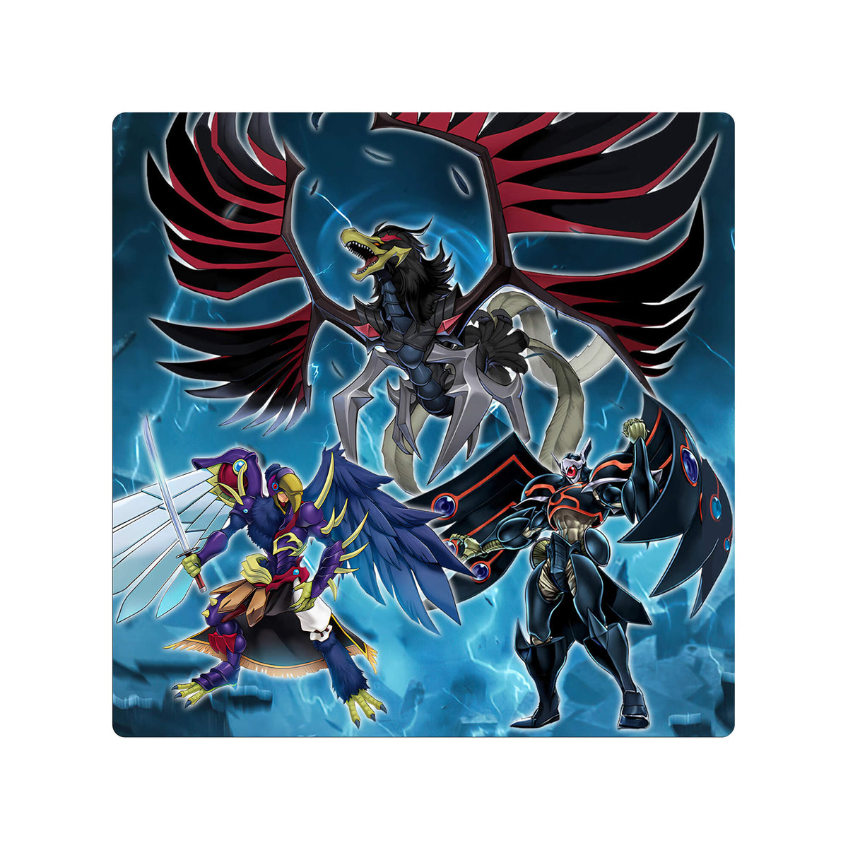 Upgrade your dueling game with LDB Duel featuring our exclusive Black-Winged Dragon double mat! Designed with a premium cloth surface for effortless card handling and a sturdy rubber base for maximum stability, this 24x24-inch mat offers both style and practicality. It's card and sleeve-friendly, plus machine washable for easy upkeep! Blackwing-yugioh-mtg-pokemon-custom-artwork-premium-durable-rubber-ldb-duel