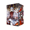 Here's another quality black deck box from LDB Duel featuring our exclusive Blazing Cartesia, the Virtuous art. Fits all types of trading card games, including Pokémon, Yu-Gi-Oh! and Magic The Gathering. The perfect card holder for the TCG player safely holds up to 100 double-sleeved cards. EVEN in extra thick sleeves. Comes with a pull-out dice tray. Red-Saint-yugioh-tcg-accessories-card-storage-LDB-Duel