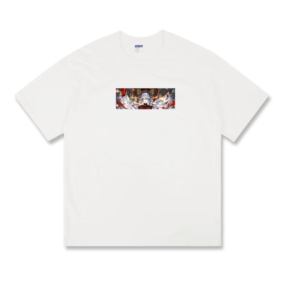 Step up your style with the premium Blazing Cartesia, the Virtuous T-shirt design from LDB Duel. Made from soft, breathable cotton and printed with vibrant DTF artwork, this white t-shirt is built for comfort and lasting wear. Choose your look with front design options like a small chest logo or bold center print. Perfect for anime lovers, TCG players, and gaming fans everywhere. Dogmatika-anime-yugioh-tcg-accessories-tshirt-LDB-Duel