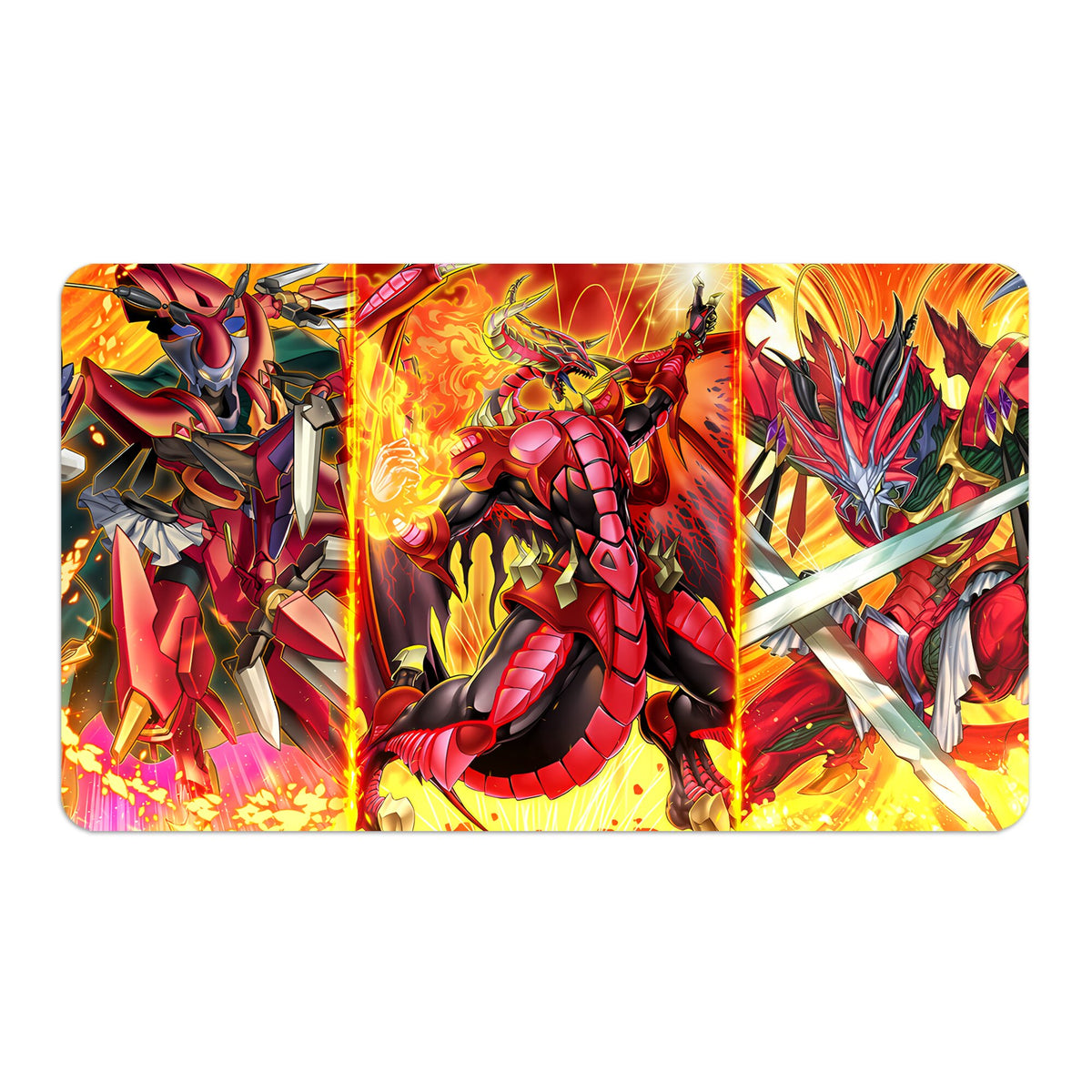 Transform your dueling experience with LDB Duel featuring our exclusive art Blazing Dominion playmat! Featuring a soft cloth top for smooth card movement and a durable rubber back for a secure grip, this 24x14 inch mat is machine washable and safe for cards and sleeves. Jack-Atlas-yugioh-mtg-pokemon-custom-artwork-premium-durable-rubber-ldb-duel