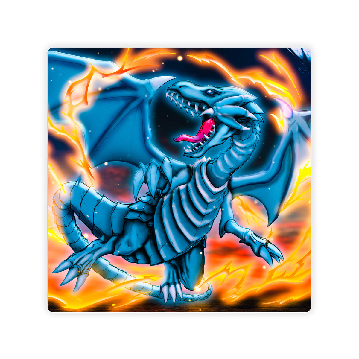 Upgrade your dueling game with LDB Duel featuring our exclusive Blue Dragons Lightning Burst Stream double mat! Designed with a premium cloth surface for effortless card handling and a sturdy rubber base for maximum stability, this 24x24 inch mat offers both style and practicality. It's card and sleeve-friendly, plus machine washable for easy upkeep! Seto-Kaiba-yugioh-mtg-pokemon-custom-artwork-premium-durable-rubber-ldb-duel 