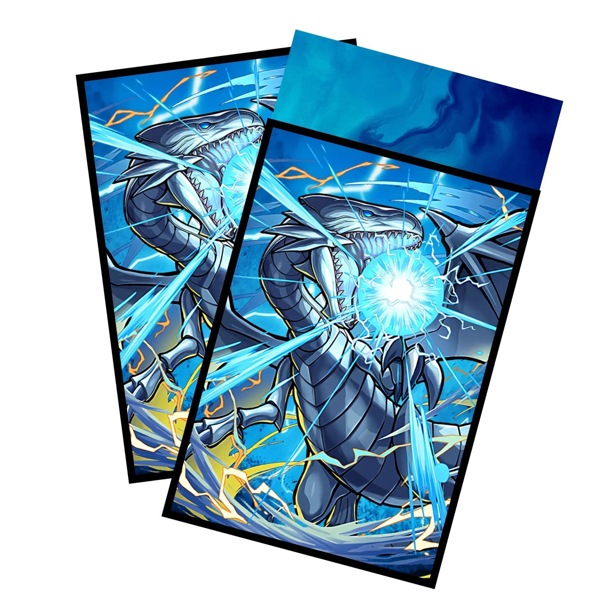 Enhance your cards with our elegant black border card sleeves, featuring a sleek, sophisticated design for a bold, modern aesthetic. From LDB Duel. Perfect for showcasing your collection, these sleeves are printed with our exclusive Blue-Eyes White Dragon design. Blue-Eyes-yugioh-card-protection-standard-japanese-dragon-shield-LDB-Duel-black