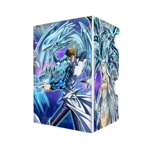 Here's another quality white deck box from LDB Duel featuring our exclusive Blue Eyes White Dragons art. Fits all types of trading card games, including Pokémon, Yu-Gi-Oh! and Magic The Gathering. The perfect card holder for the TCG player safely holds up to 100 double-sleeved cards. EVEN in extra thick sleeves. Comes with a pull-out dice tray. Seto-Kaiba-ygo-magic-digimon-card_protector-gaming-accesories-LDB-Duel