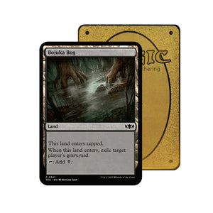 Level up your game with our custom-printed metal orica cards, featuring exclusive Bojuka Bog artwork in gold metal. Durable, scratch-resistant, and embossed with the iconic Yu-Gi-Oh! card back, these slim orica cards fit perfectly in card sleeves. Swamp-mtg-yugioh-pokemon-metal-card-embossed-design-custom-artwork-duel-accessories-ldb-duel