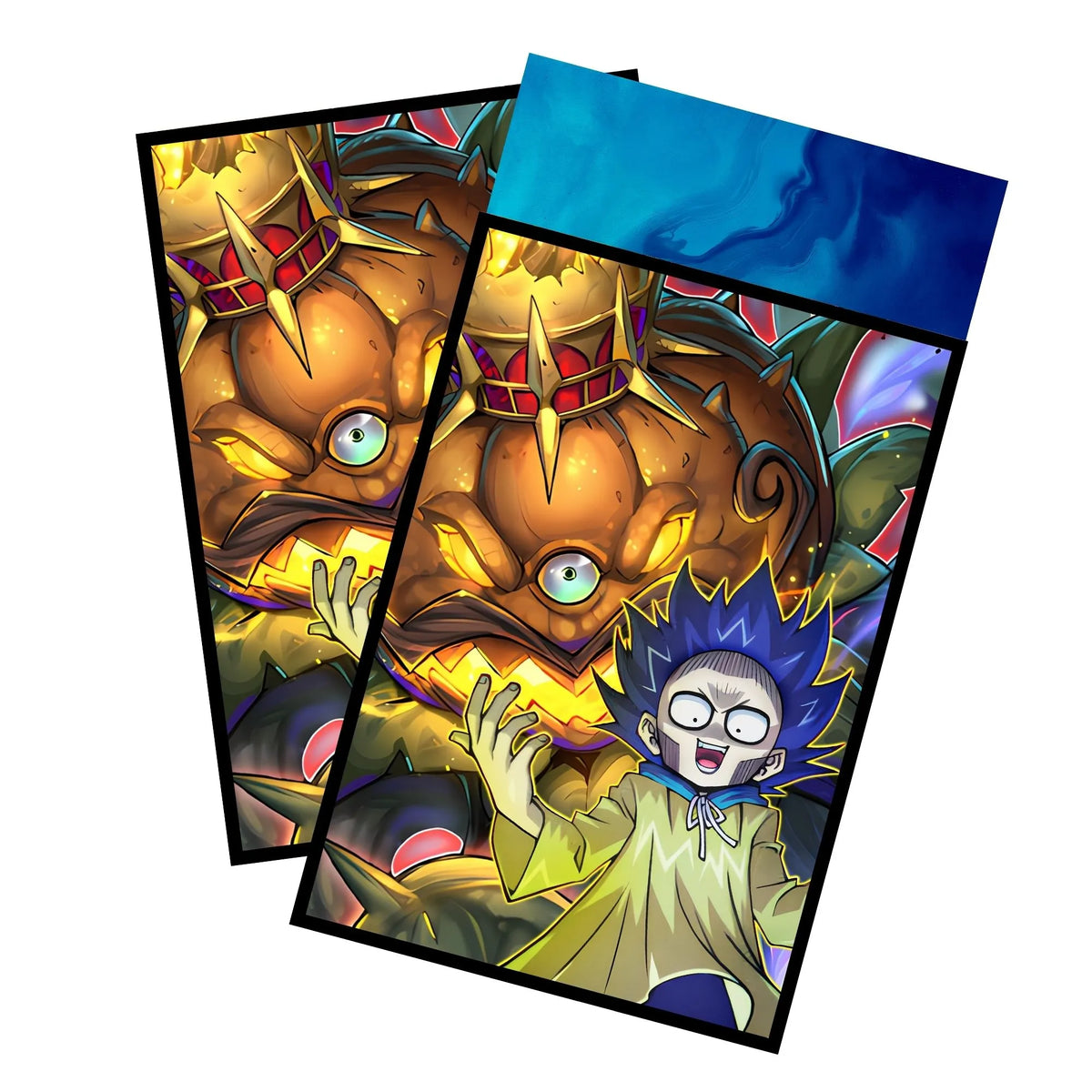 Enhance your cards with our elegant black border card sleeves, featuring a sleek, sophisticated design for a bold, modern aesthetic. From LDB Duel. Perfect for showcasing your collection, these sleeves are printed with our exclusive Bonz Pumpking design. Bonz-yugioh-card-protection-standard-japanese-dragon-shield-LDB-Duel-black