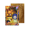 Level up your game with our custom-printed metal field centers, featuring exclusive Bonz Pumpking artwork in gold metal. Durable, scratch-resistant, and embossed with the iconic Yu-Gi-Oh! card back, these slim field centers fit perfectly in card sleeves. Bonz-yugioh-metal-card-embossed-design-custom-artwork-duel-accessories-ldb-duel